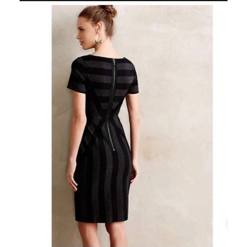 Maeve Black Striped Midi Dress